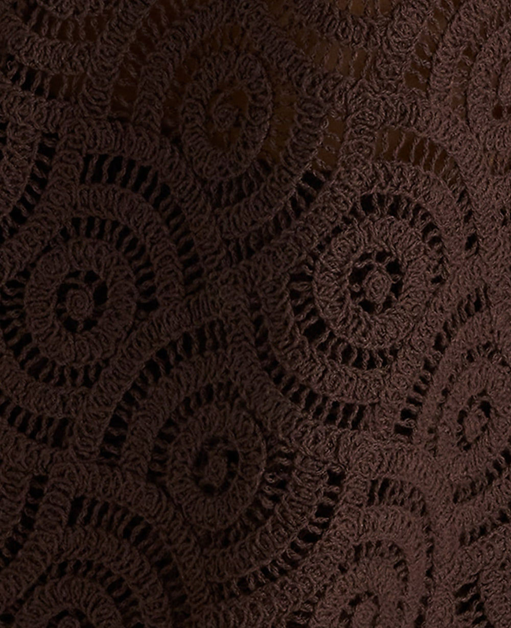 Ann Taylor Coffee Bean Haven Well Within Cotton Crochet Scalloped Tank
