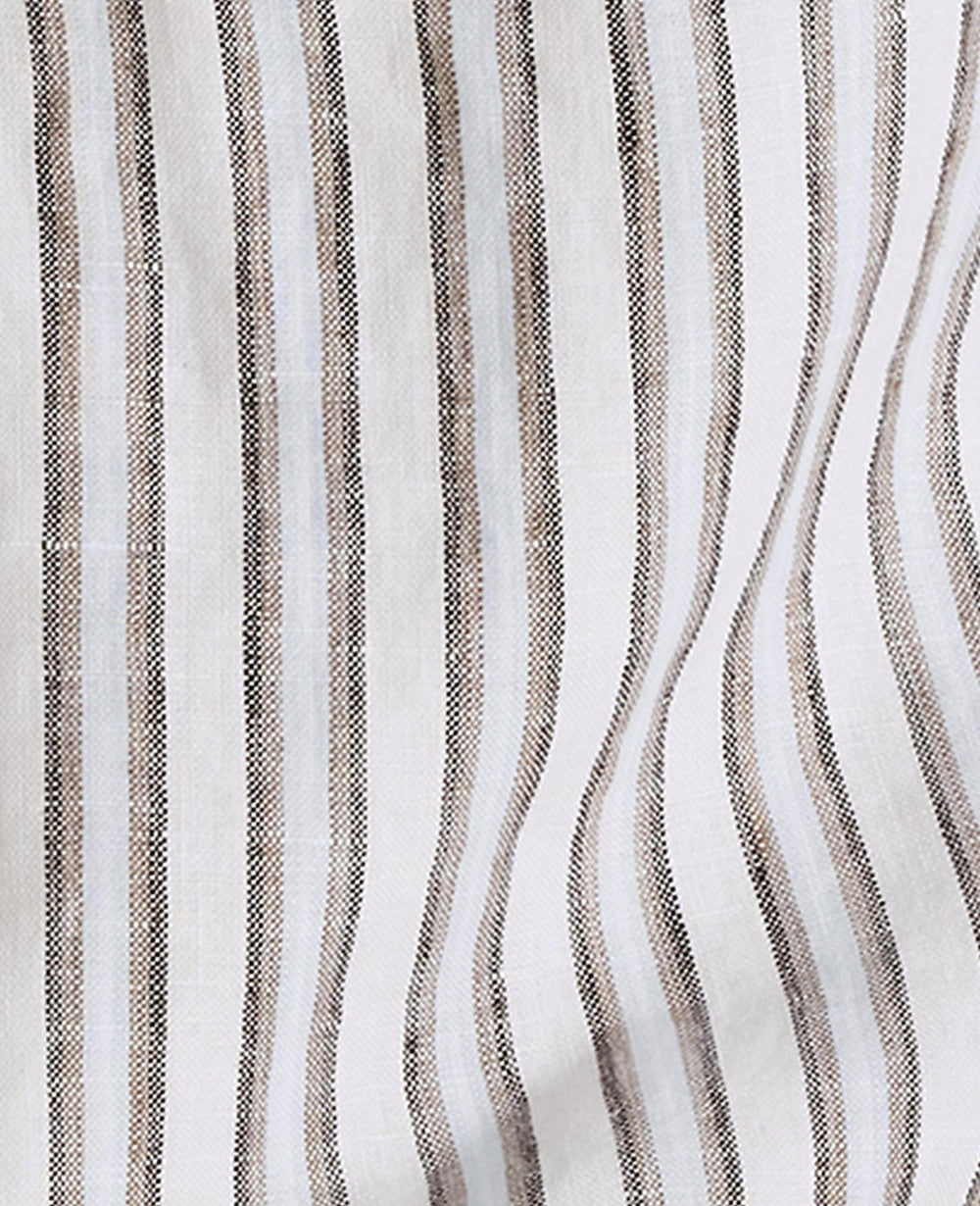 Ann Taylor Fresh Coffee Haven Well Within Everweave Linen Stripe Boxy Jacket
