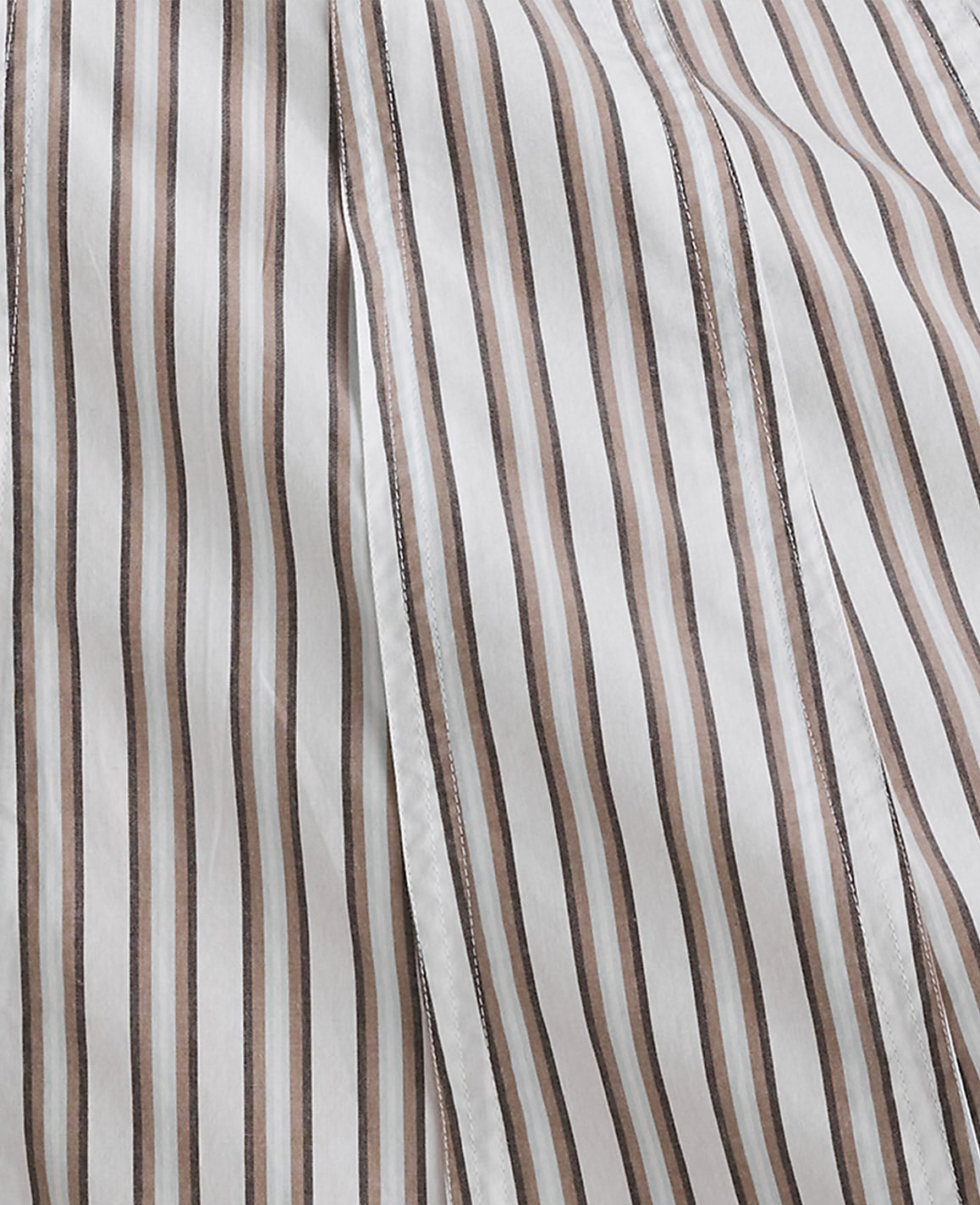 Ann Taylor Fresh Coffee Haven Well Within Organic Cotton Poplin Stripe Drop Waist Skirt