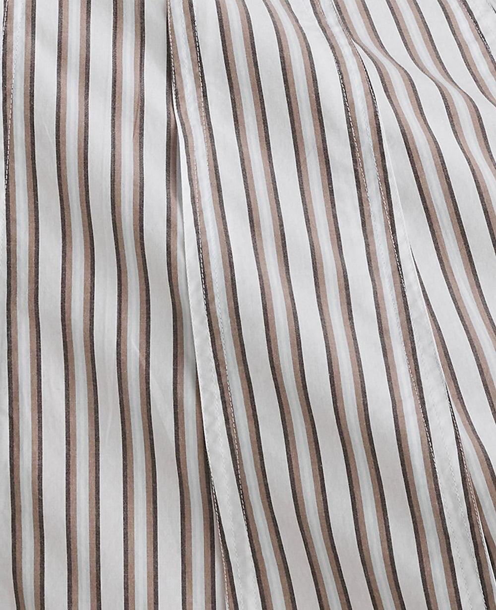 Ann Taylor Fresh Coffee Haven Well Within Organic Cotton Poplin Stripe Drop Waist Skirt