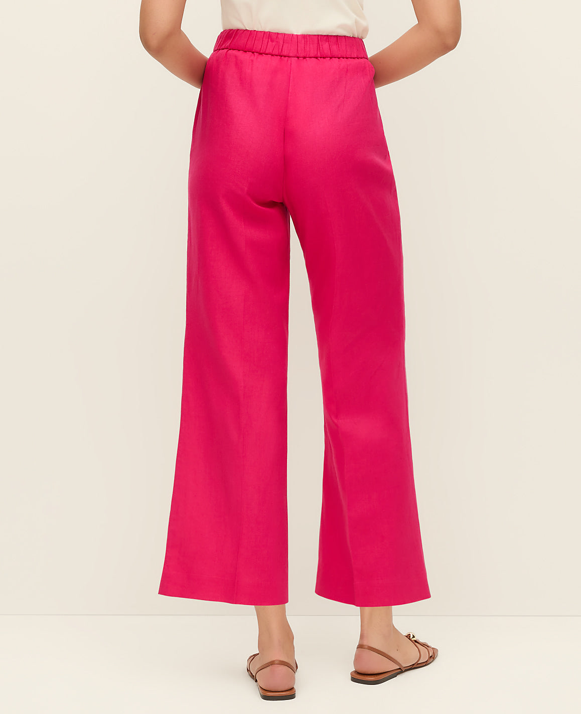 Ann Taylor Bougainvillea The Flare Ankle Pant in Linen Blend