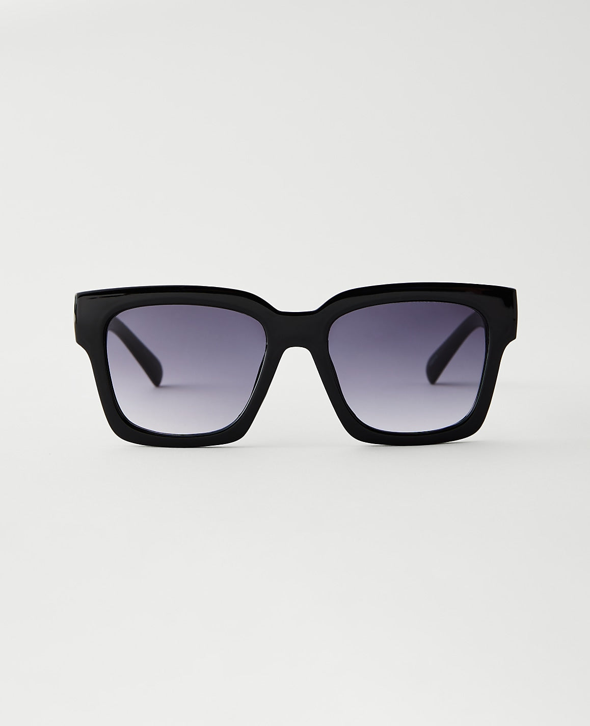 Ann Taylor Black Oversized Curved Square Sunglasses