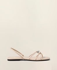 Ann Taylor Pearl Shadow Leather Hardware Embellished Sandal