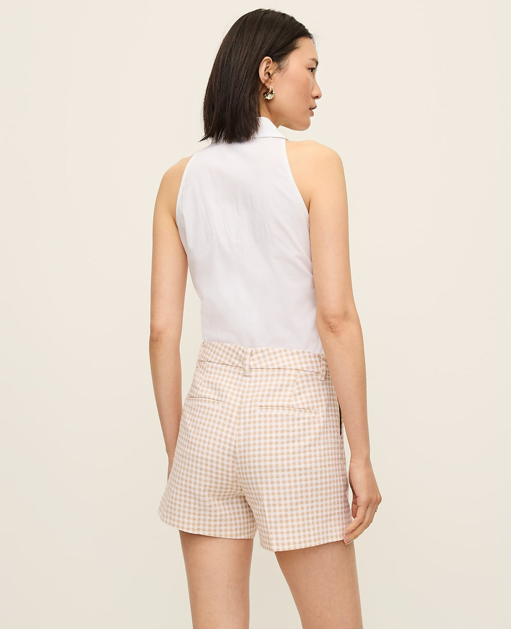 Ann Taylor Pale Sandalwood The City Short in Gingham