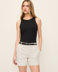 Ann Taylor Winter White The Mid Short in Polka Dot