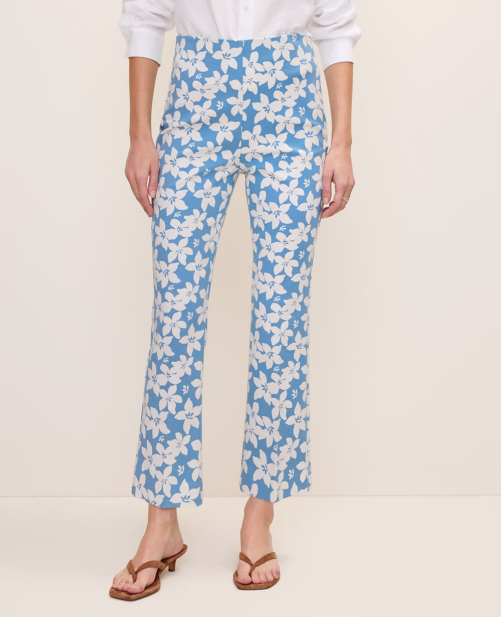 Ann Taylor Sea Haze B The Tall Flare Ankle Pant in Floral Print