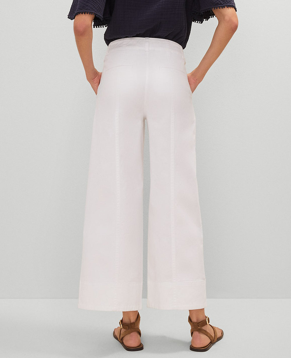 Ann Taylor White Weekend Wide-Leg Ankle Pant