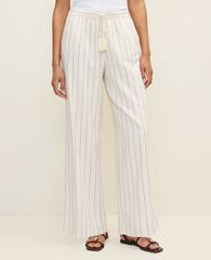 Ann Taylor Ocean Oasis Weekend Striped Easy Fit Wide-Leg Pant in Linen Blend