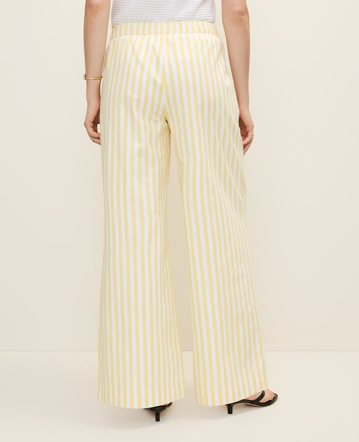 Ann Taylor Yellow Hibiscus Weekend Striped Easy Palazzo Pant
