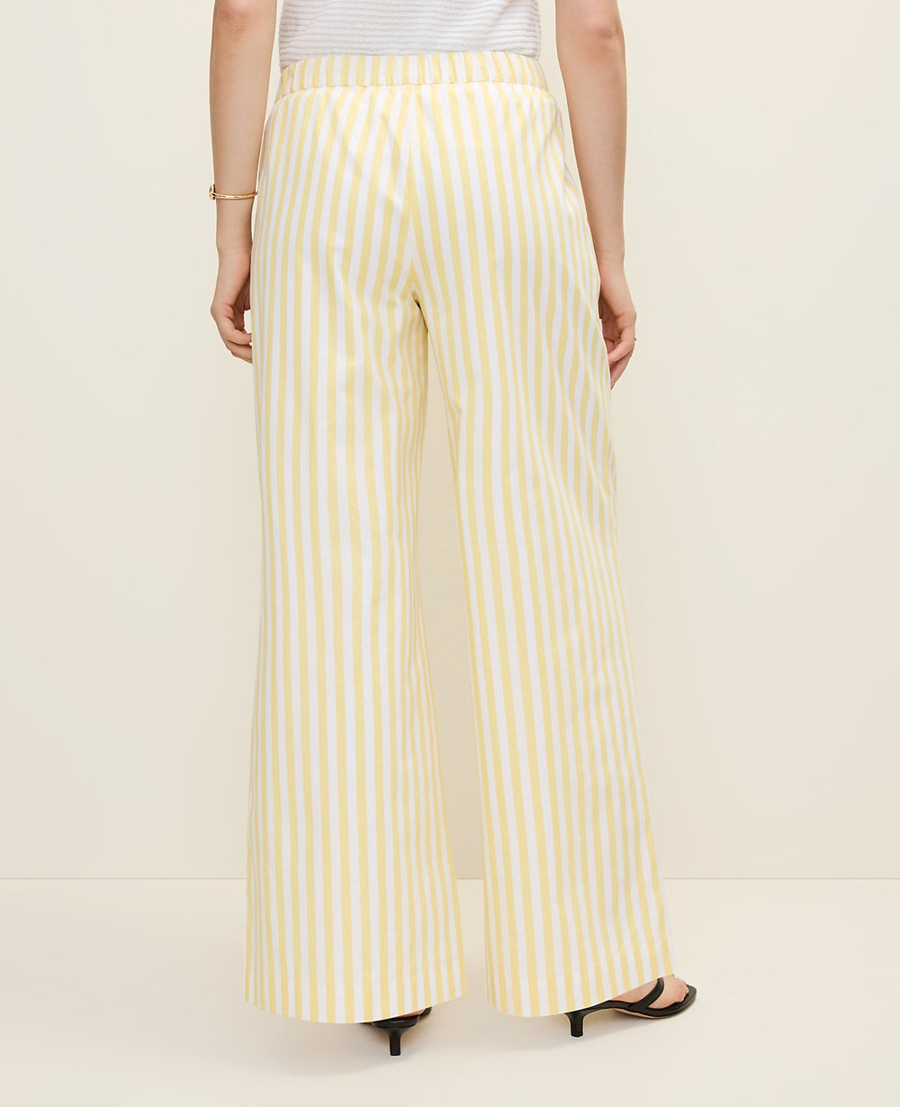 Ann Taylor Yellow Hibiscus Weekend Striped Easy Palazzo Pant