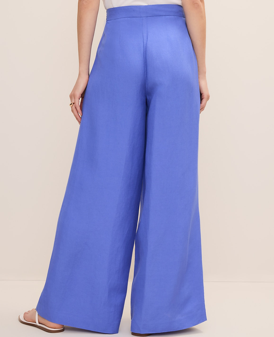 Ann Taylor Dream Blue The Petite Statement Palazzo Pant in Linen Blend