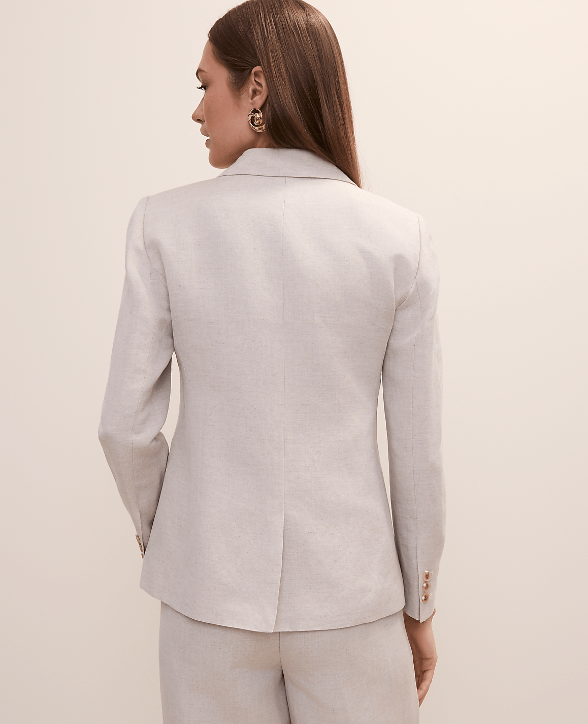 Ann Taylor Natural Flax The Petite Hutton Blazer in Linen Blend