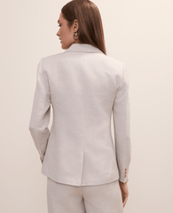Ann Taylor Natural Flax The Petite Hutton Blazer in Linen Blend