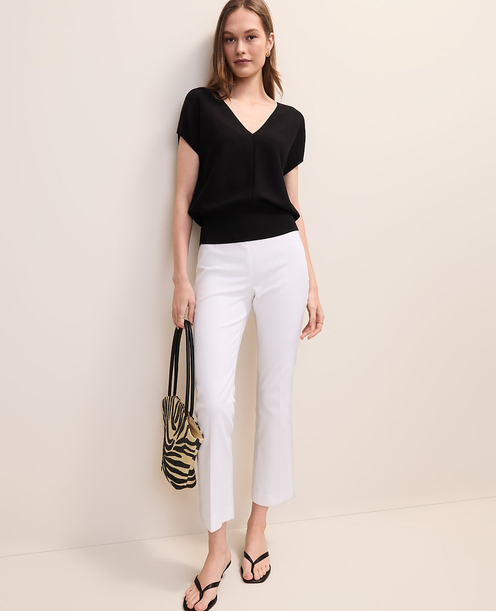 Ann Taylor White The Petite Slim Kick Capri