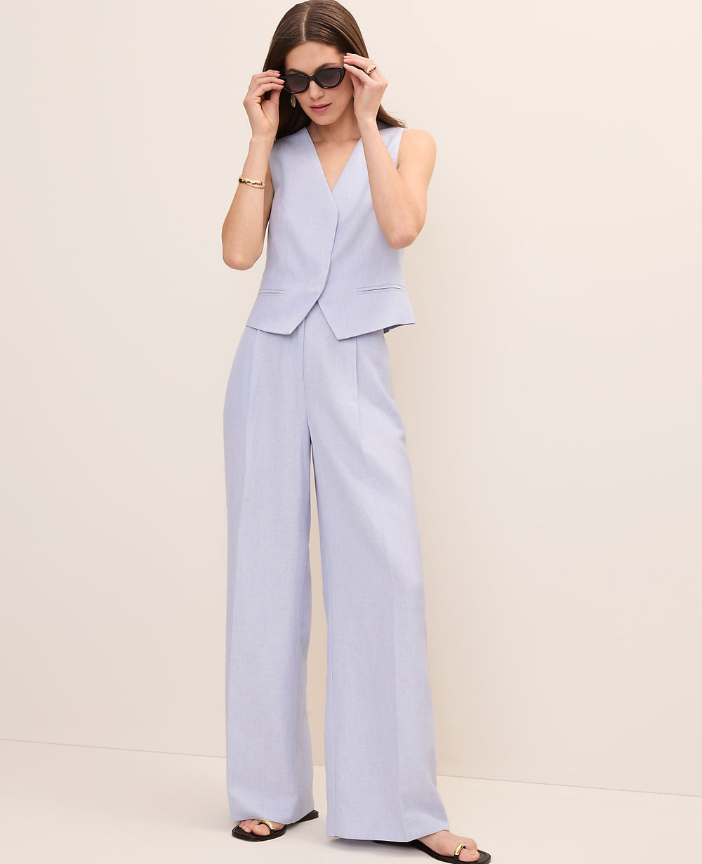 Ann Taylor Deep Wisteria Petite Pleated Wide-Leg Pant