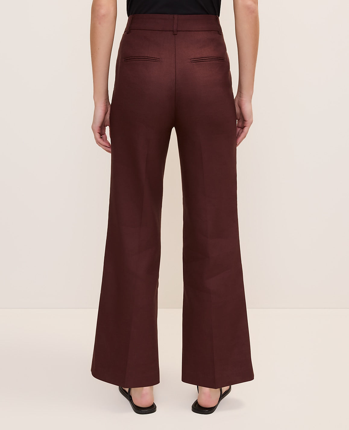 Ann Taylor Rich Walnut The Petite Flare Ankle Pant in Linen Blend