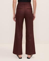 Ann Taylor Rich Walnut The Petite Flare Ankle Pant in Linen Blend