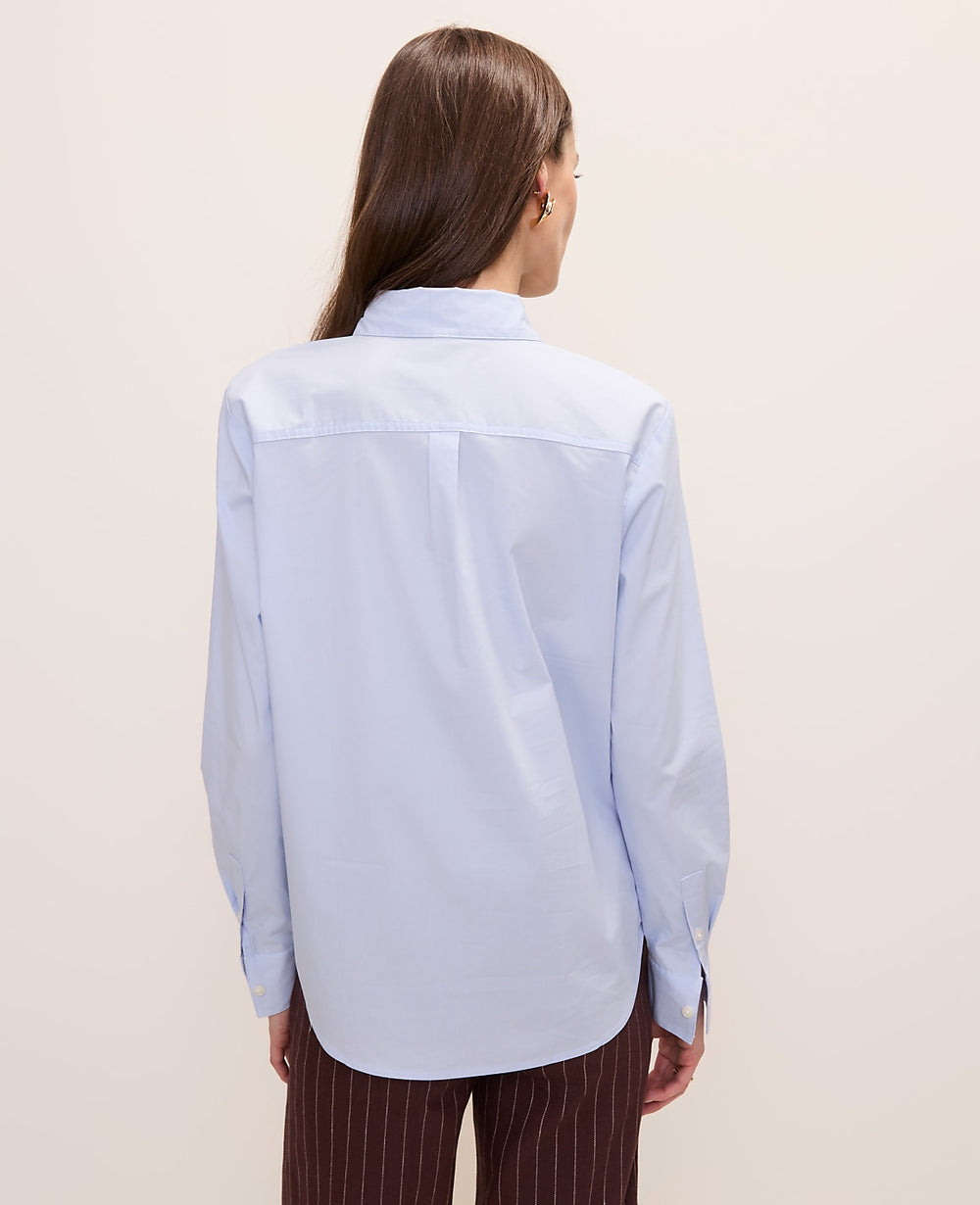 Ann Taylor Frozen Blue Petite Relaxed Perfect Shirt