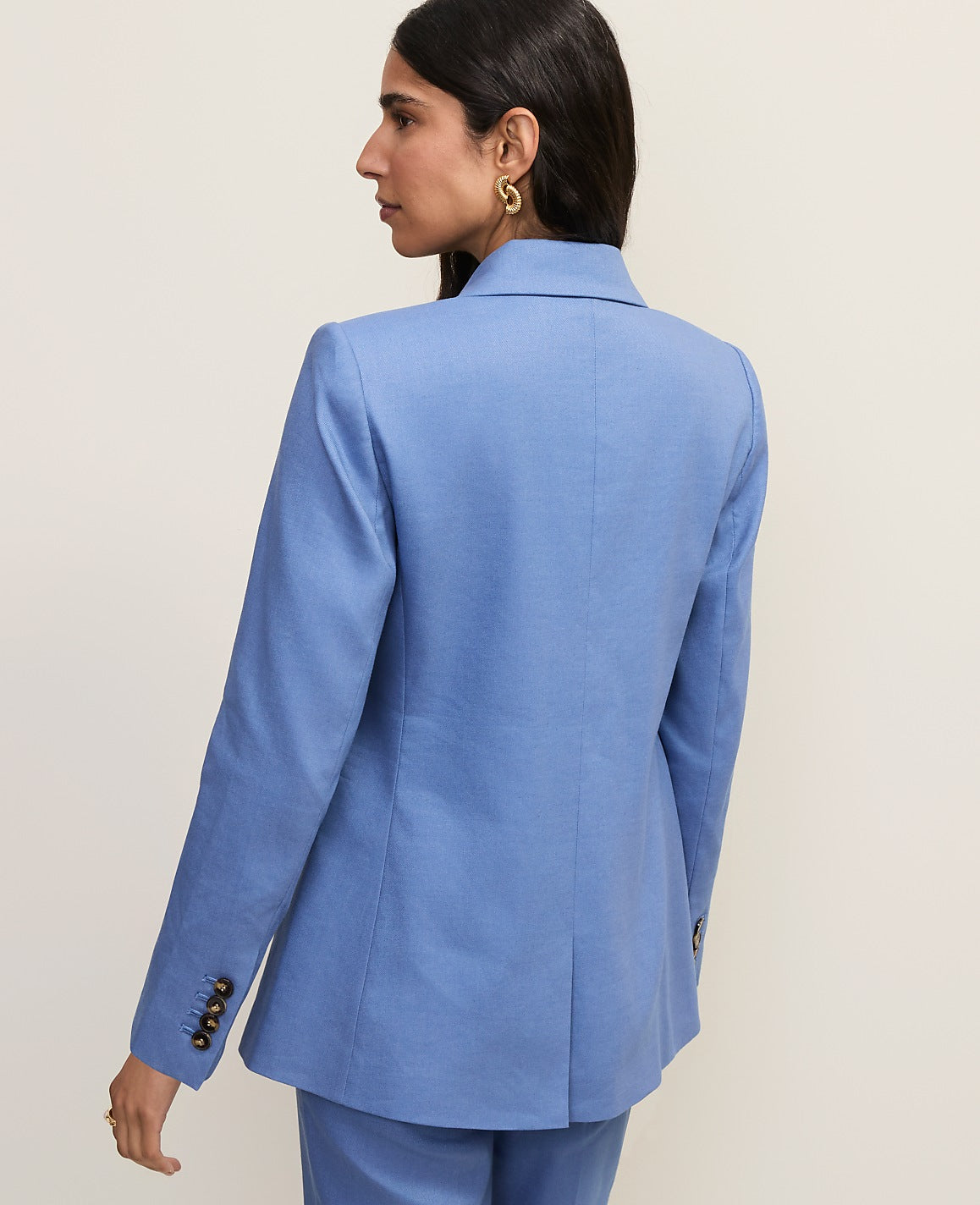 Ann Taylor Ocean Oasis The Petite Tailored Blazer in Linen Blend