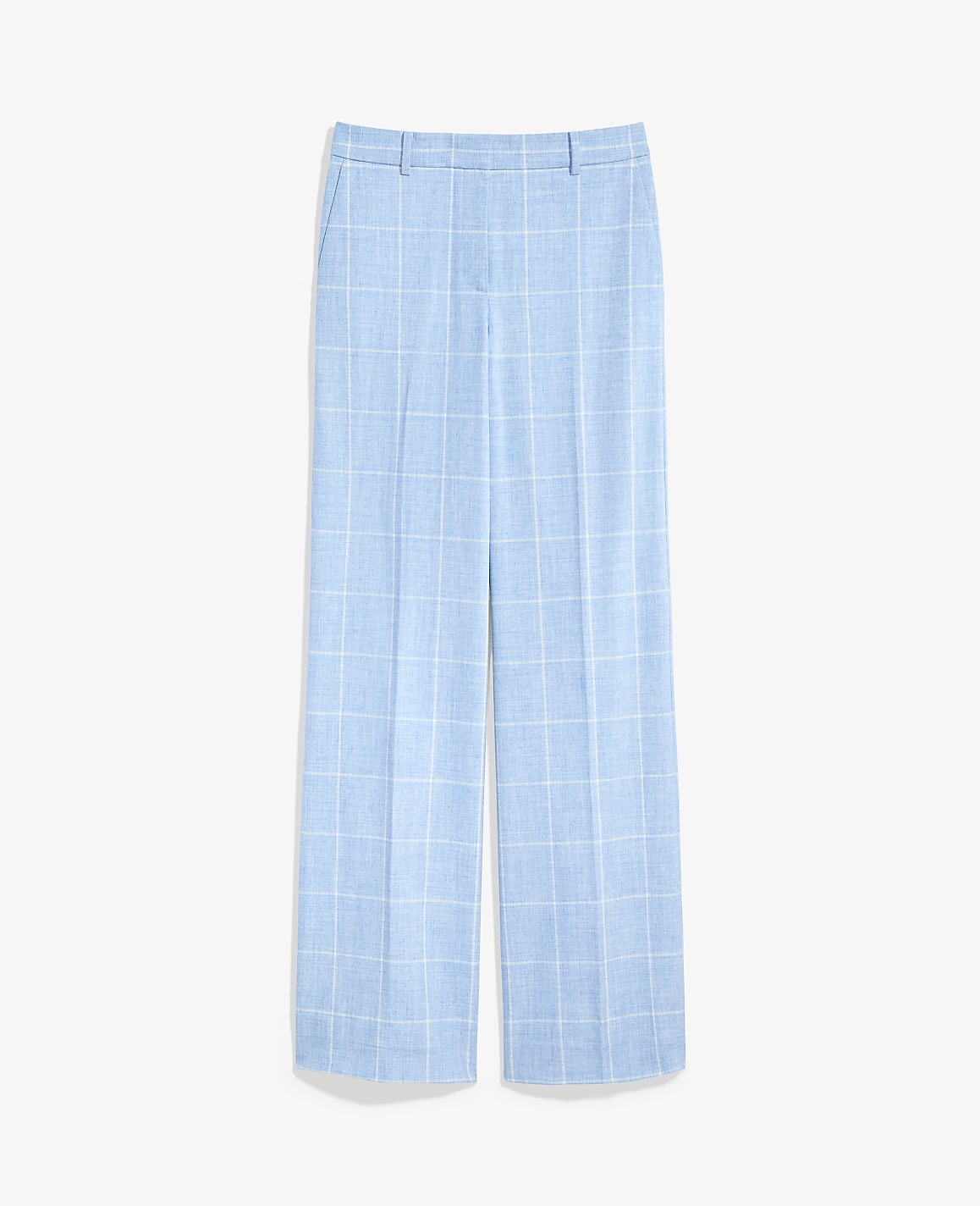 Ann Taylor Blue/Neutral The Petite Wide-Leg Pant in Windowpane