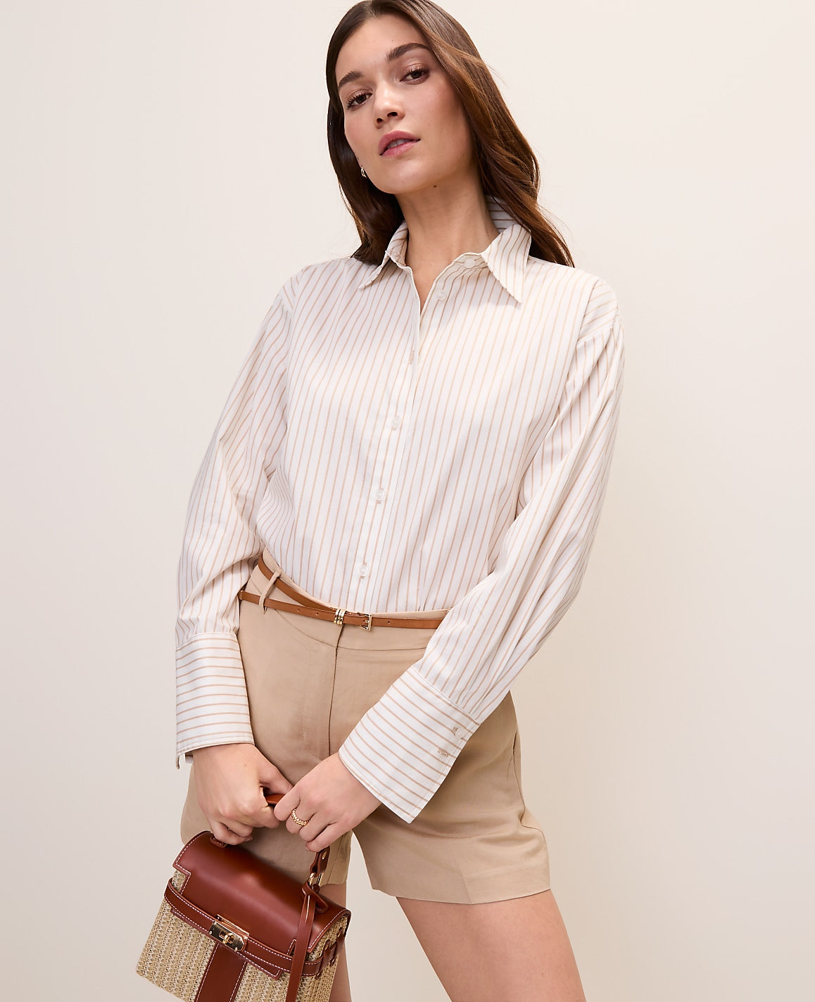 Ann Taylor Baguette Striped Button Down Shirt