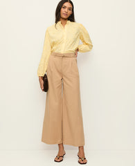Ann Taylor Classic Tan The Belted Wide-Leg Ankle Pant