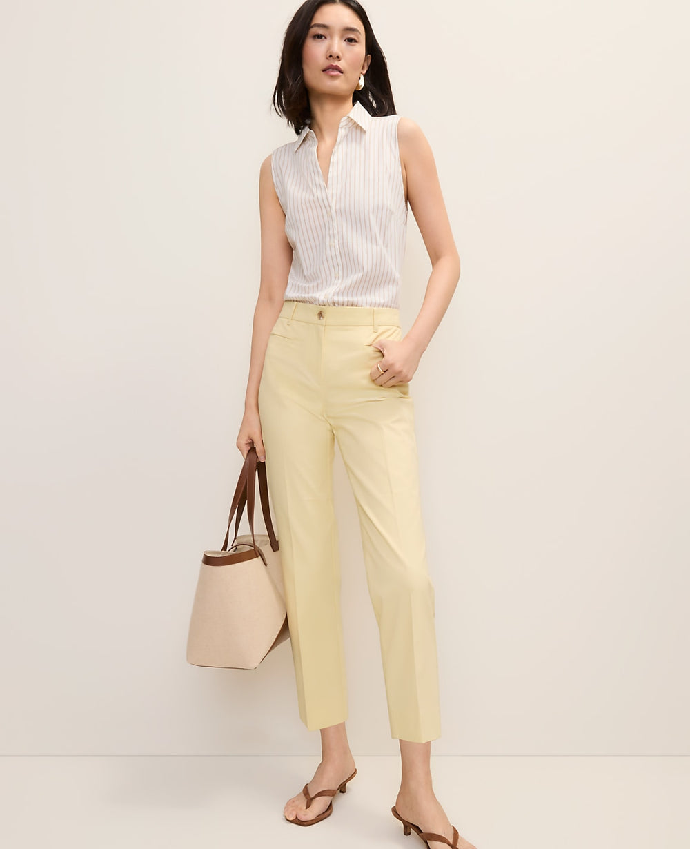 Ann Taylor Yellow Buttercream The Cotton Crop Pant