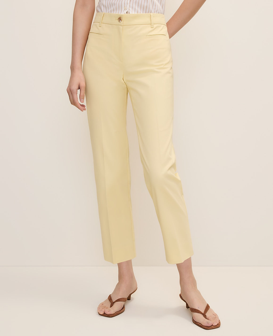 Ann Taylor Yellow Buttercream The Cotton Crop Pant