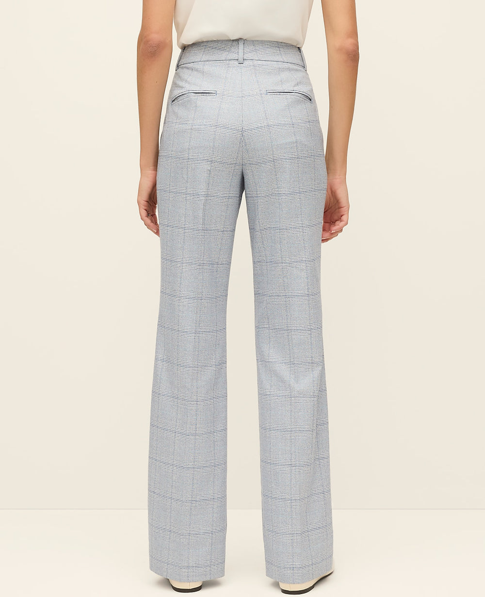 Ann Taylor Blue/White Combo The Mid Rise Trouser in Plaid