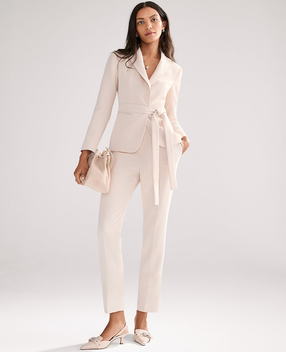 Ann Taylor Ivory Whisper The Relaxed Ankle Pant in Fluid Crepe