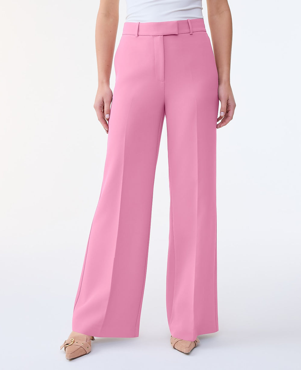 Ann Taylor Smokey Rose The Wide-Leg Flare Trouser in Fluid Crepe