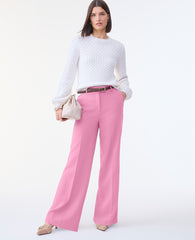 Ann Taylor Smokey Rose The Wide-Leg Flare Trouser in Fluid Crepe