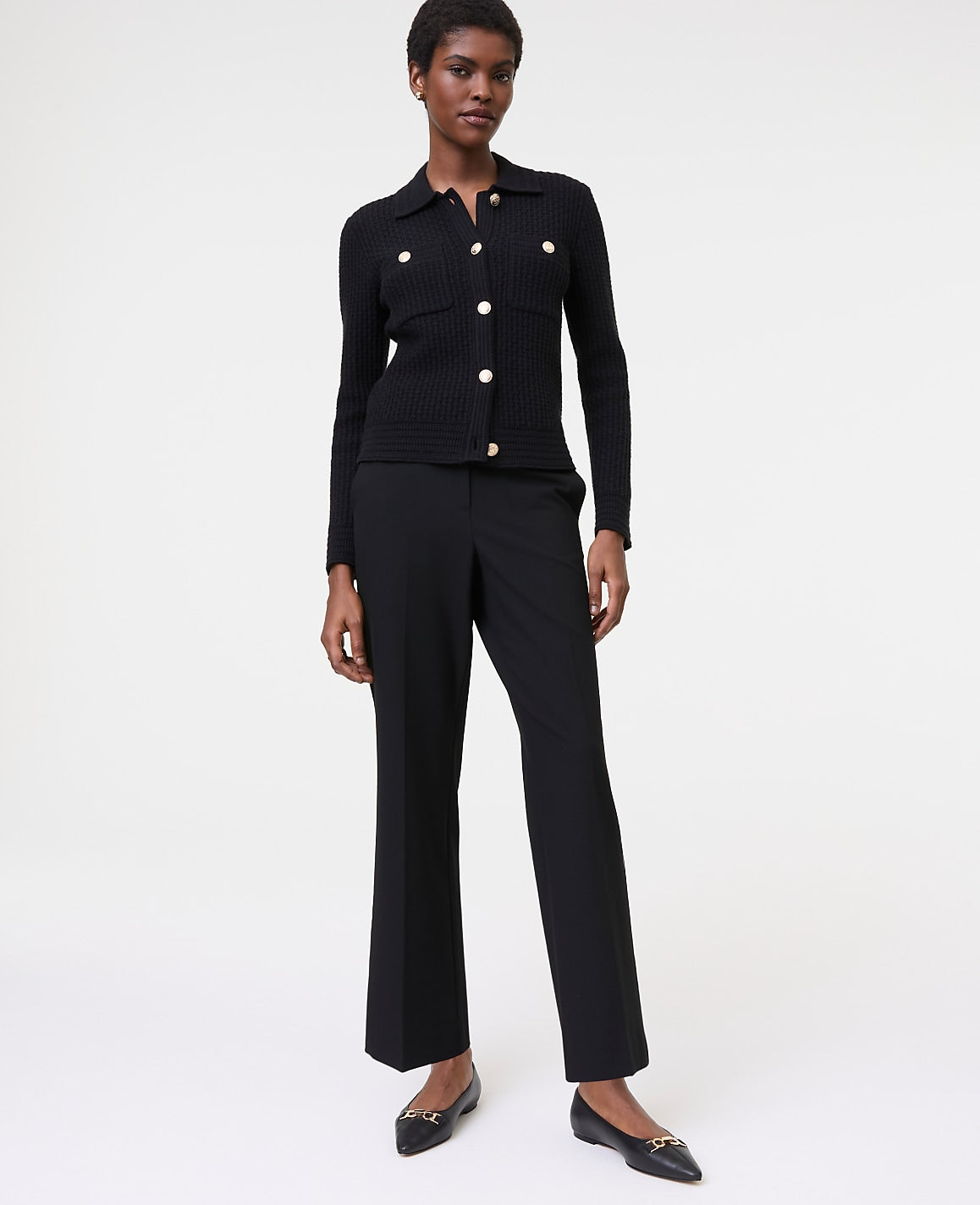 Ann Taylor Core Black The Flare Ankle Pant in Seasonless Stretch