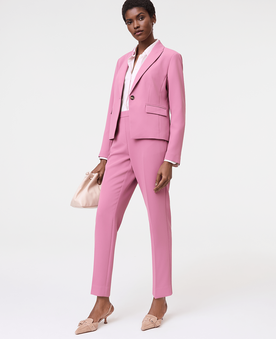Ann Taylor Smokey Rose The Relaxed Ankle Pant in Fluid Crepe