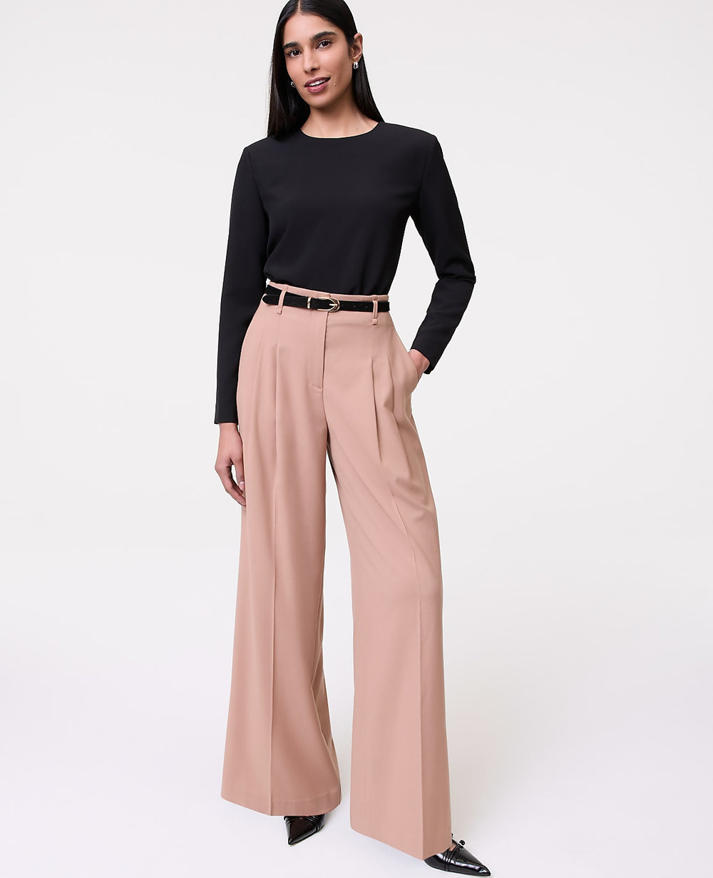 Ann Taylor Weathered Oak The Pleated Wide-Leg Pant