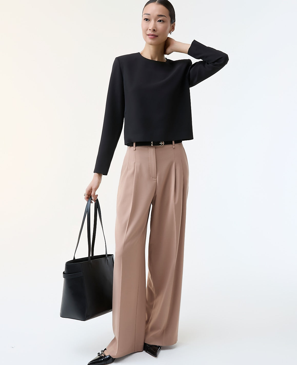 Ann Taylor Weathered Oak The Pleated Wide-Leg Pant
