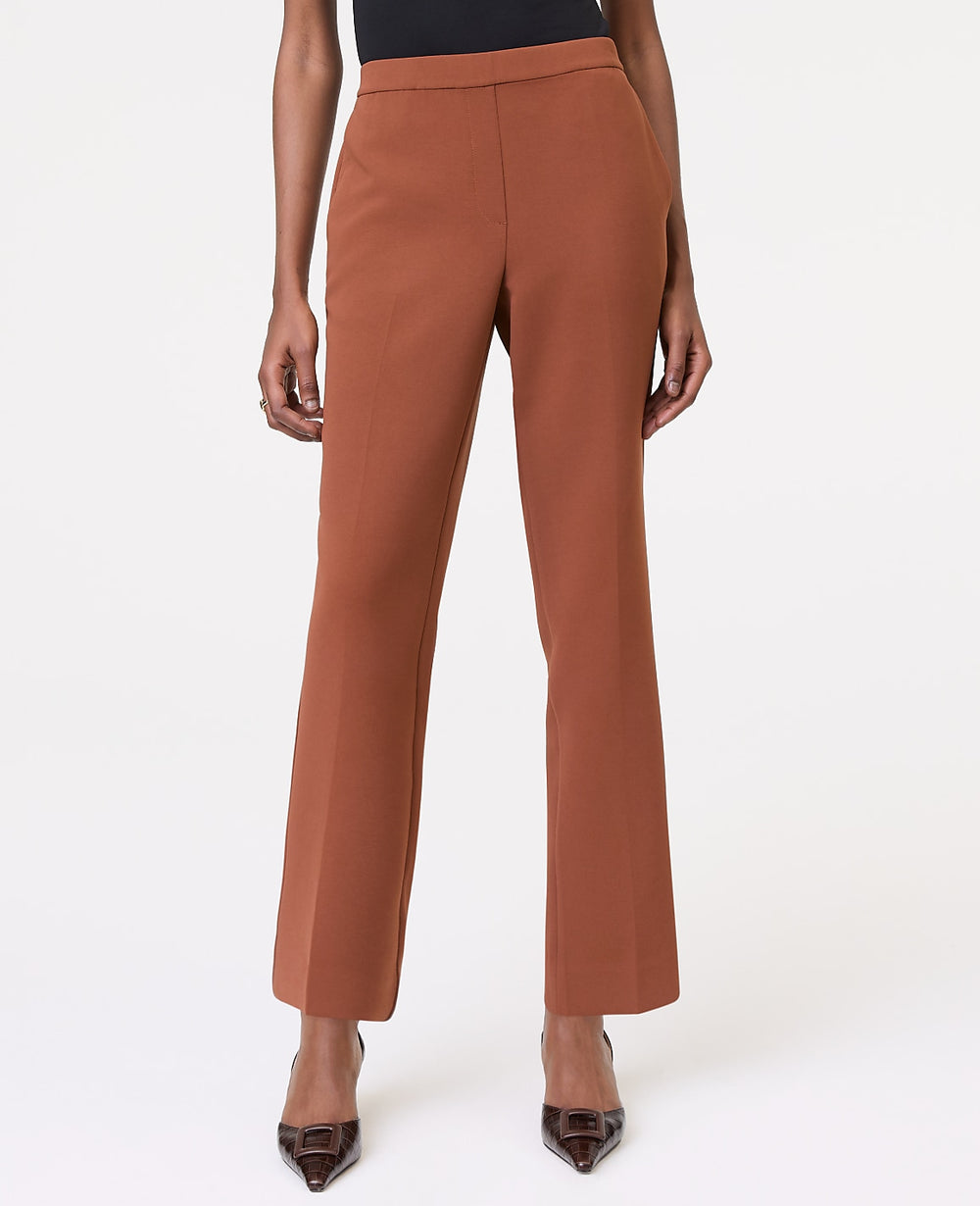 Ann Taylor Tortoise Shell Brown The Relaxed Ankle Pant in Textured Crepe