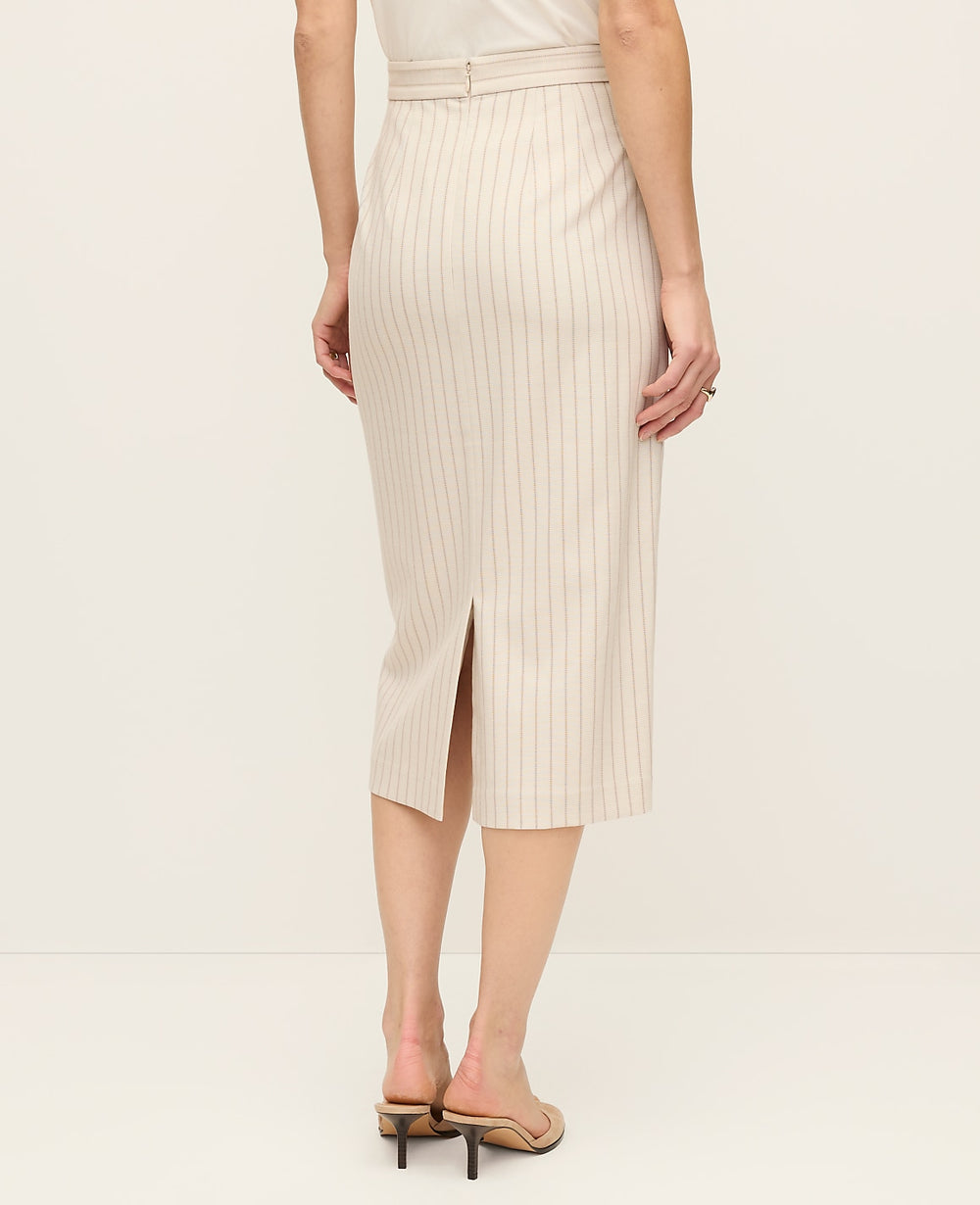 Ann Taylor Cream Multi Pinstripe The Clean Pencil Skirt in Pinstripe