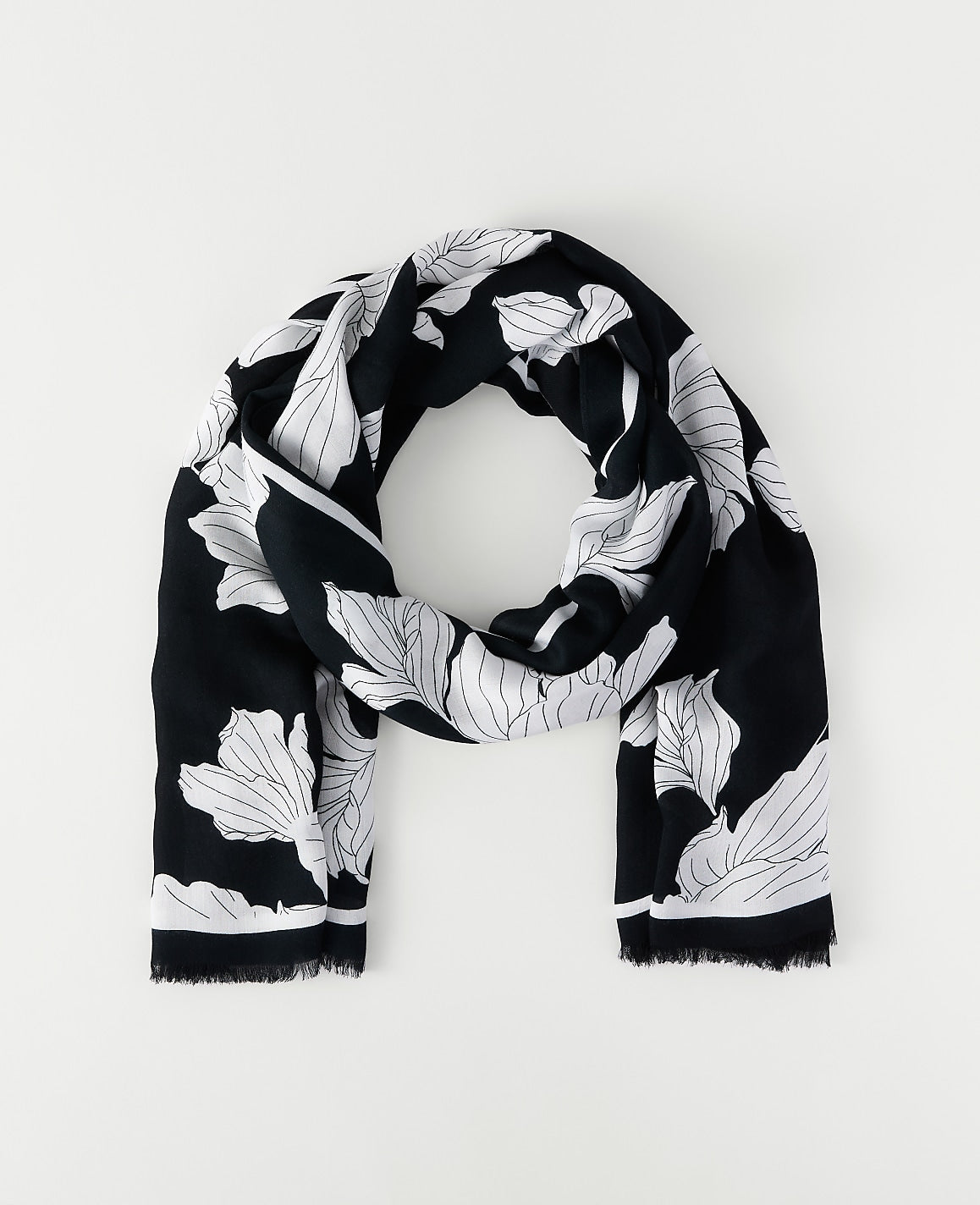 Ann Taylor Black Floral Scarf