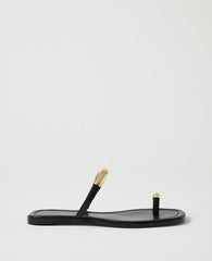 Ann Taylor Black Leather Embellished Sandal
