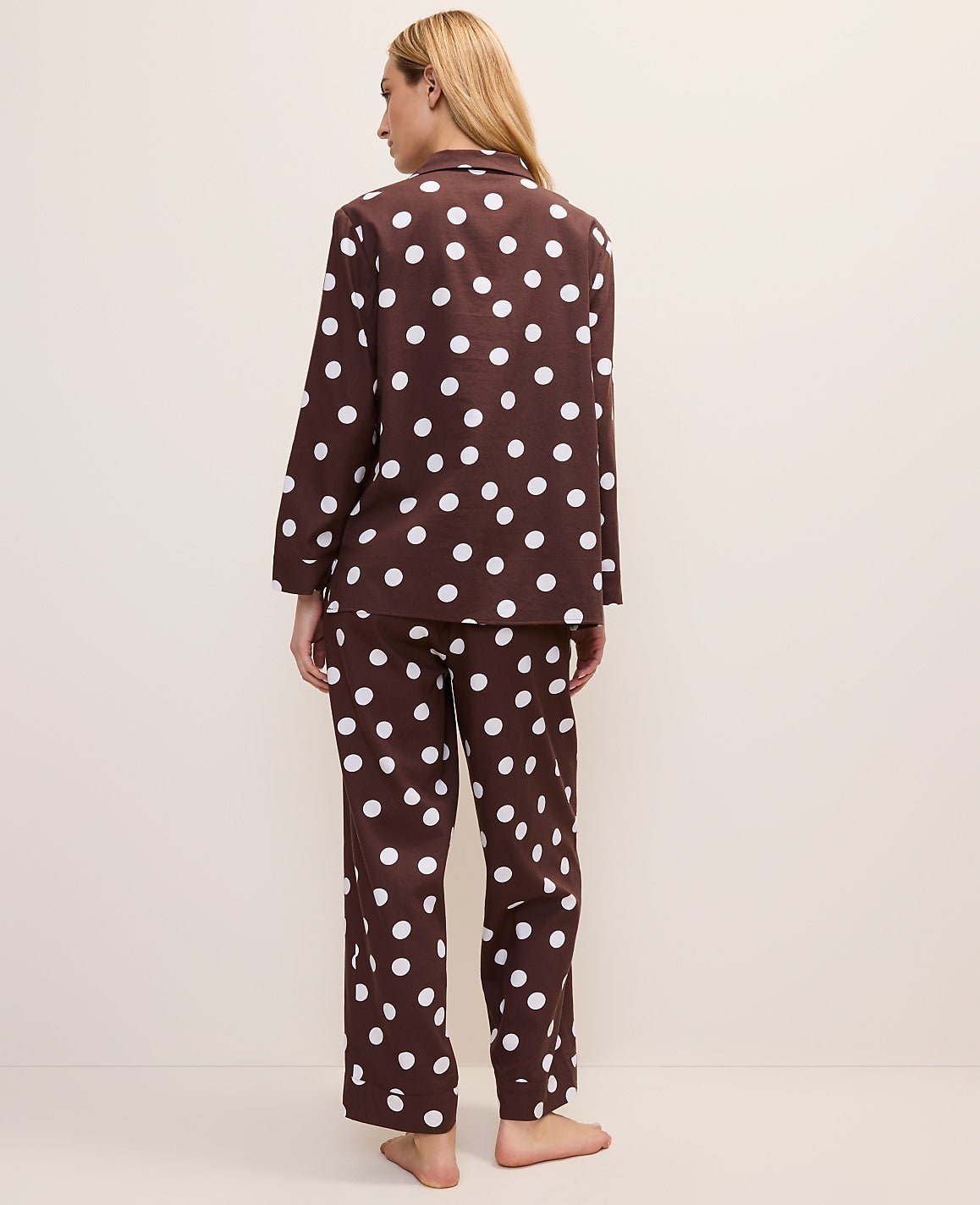 Ann Taylor Rich Walnut Polka Dot Pajama Set