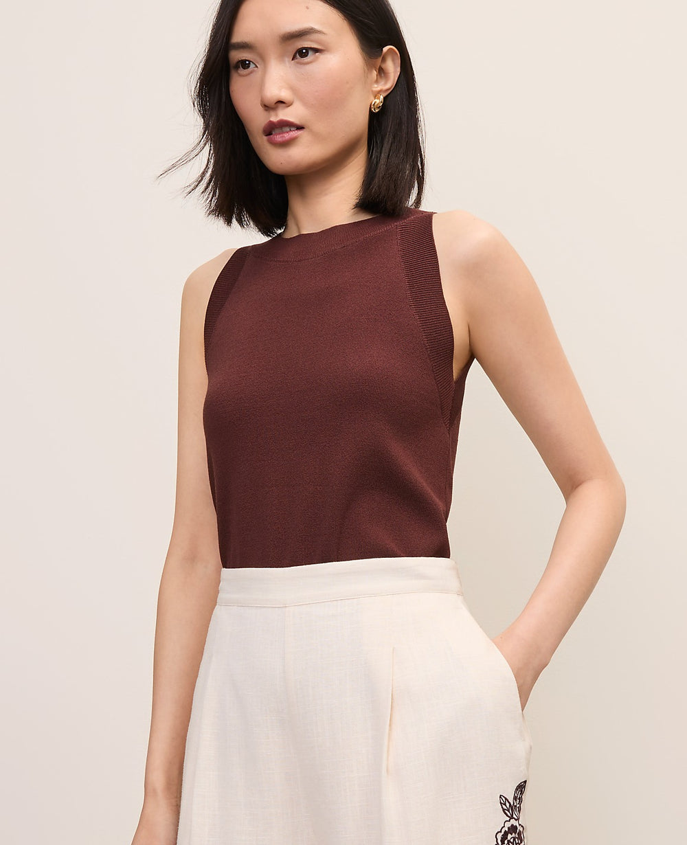 Vinci Leather Sea Pearl The Embroidered Side Zip Short