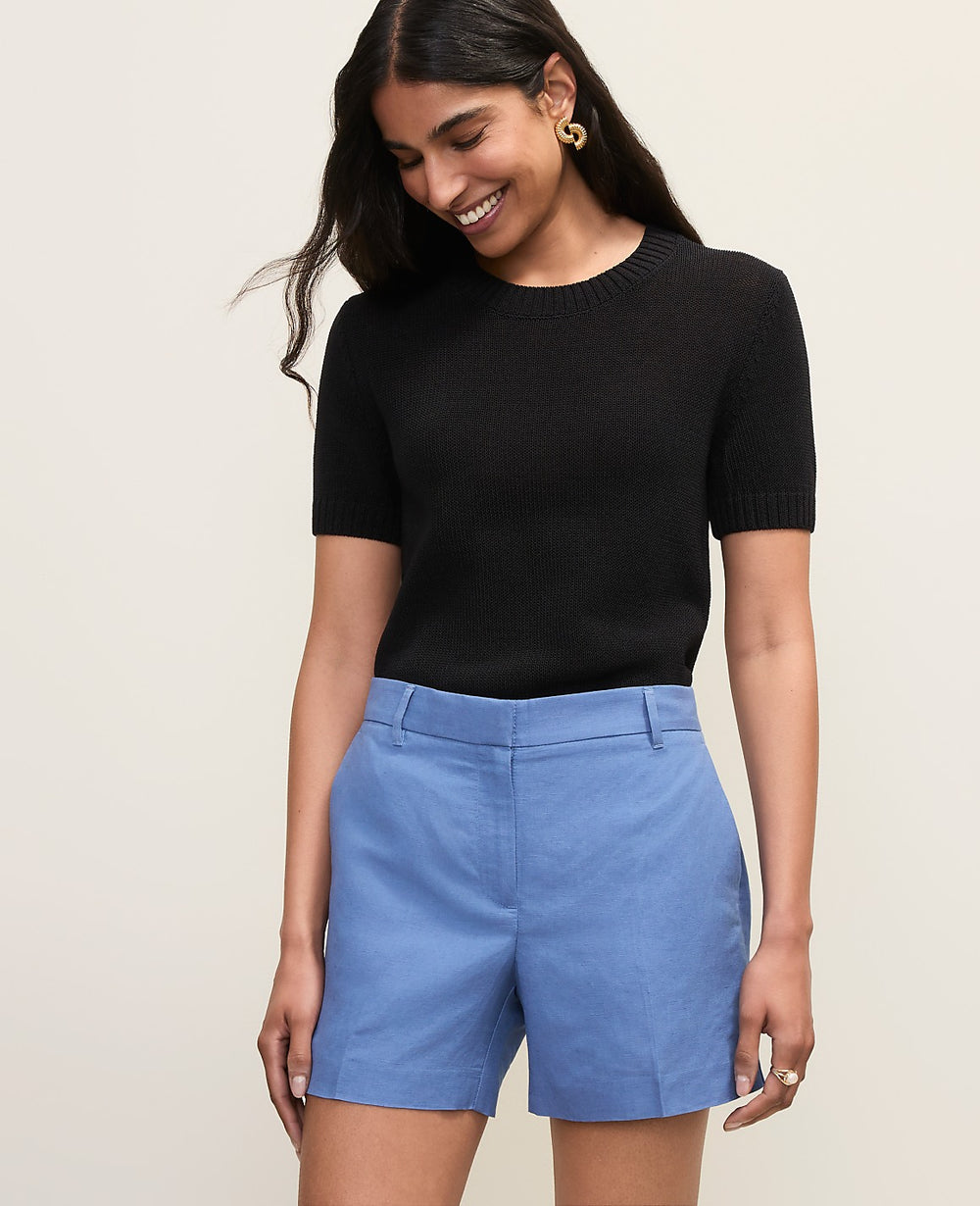 Vinci Leather Ocean Oasis The City Short in Linen Blend