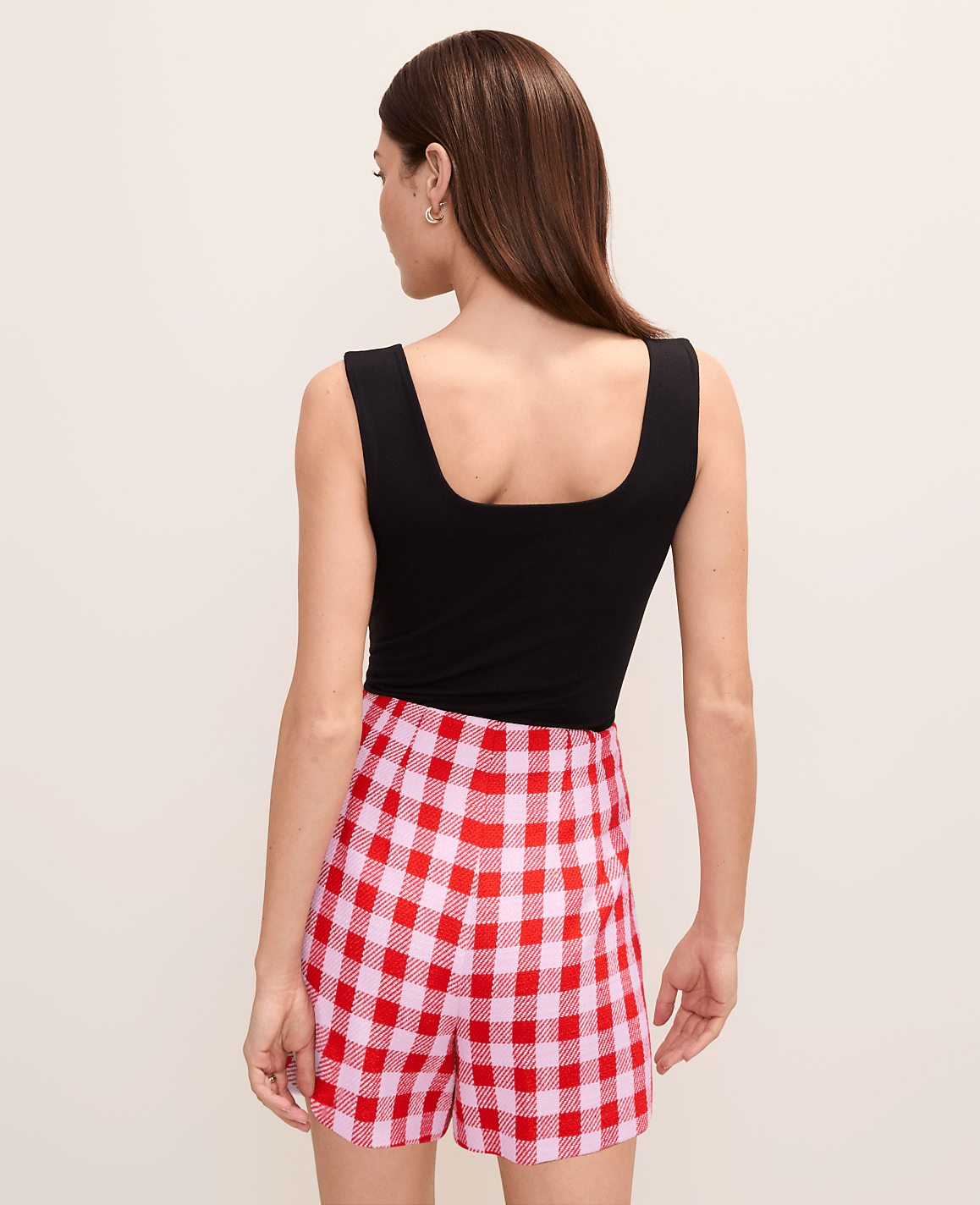 Vinci Leather Aperol The Gingham Side Zip Short