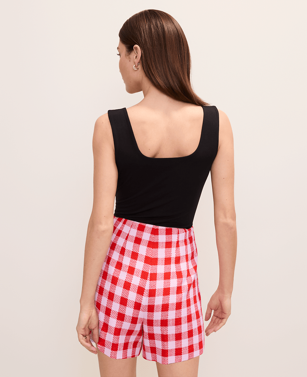 Vinci Leather Aperol The Gingham Side Zip Short