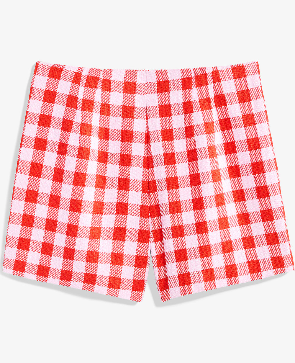 Vinci Leather Aperol The Gingham Side Zip Short