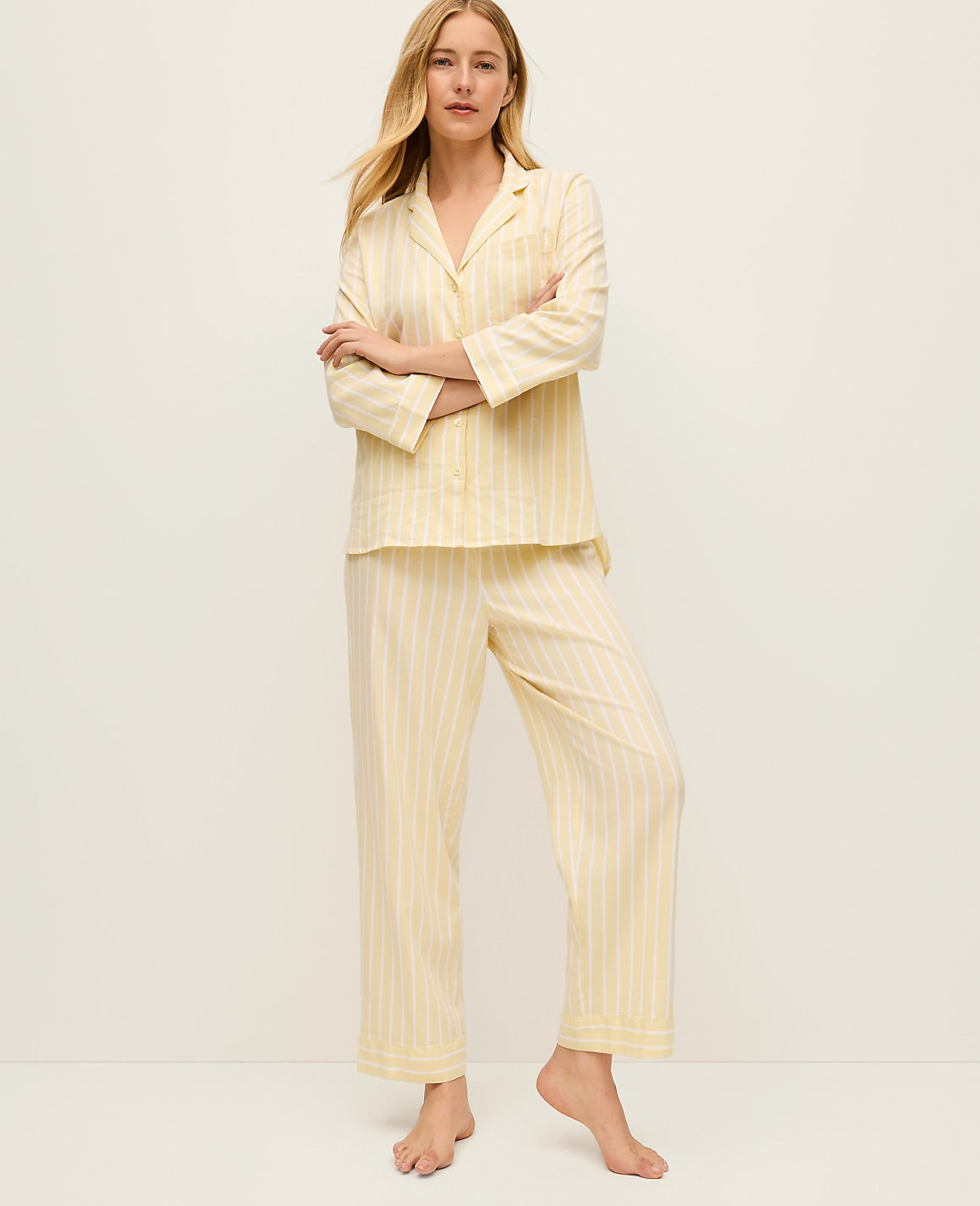 Vinci Leather Fresh Pineapple Striped Pajama Set