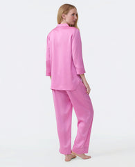 Vinci Leather Dusty Mauve Satin Pajama Set