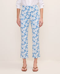 Vinci Leather Sea Haze B The Flare Ankle Pant in Floral Print — Curvy Fit
