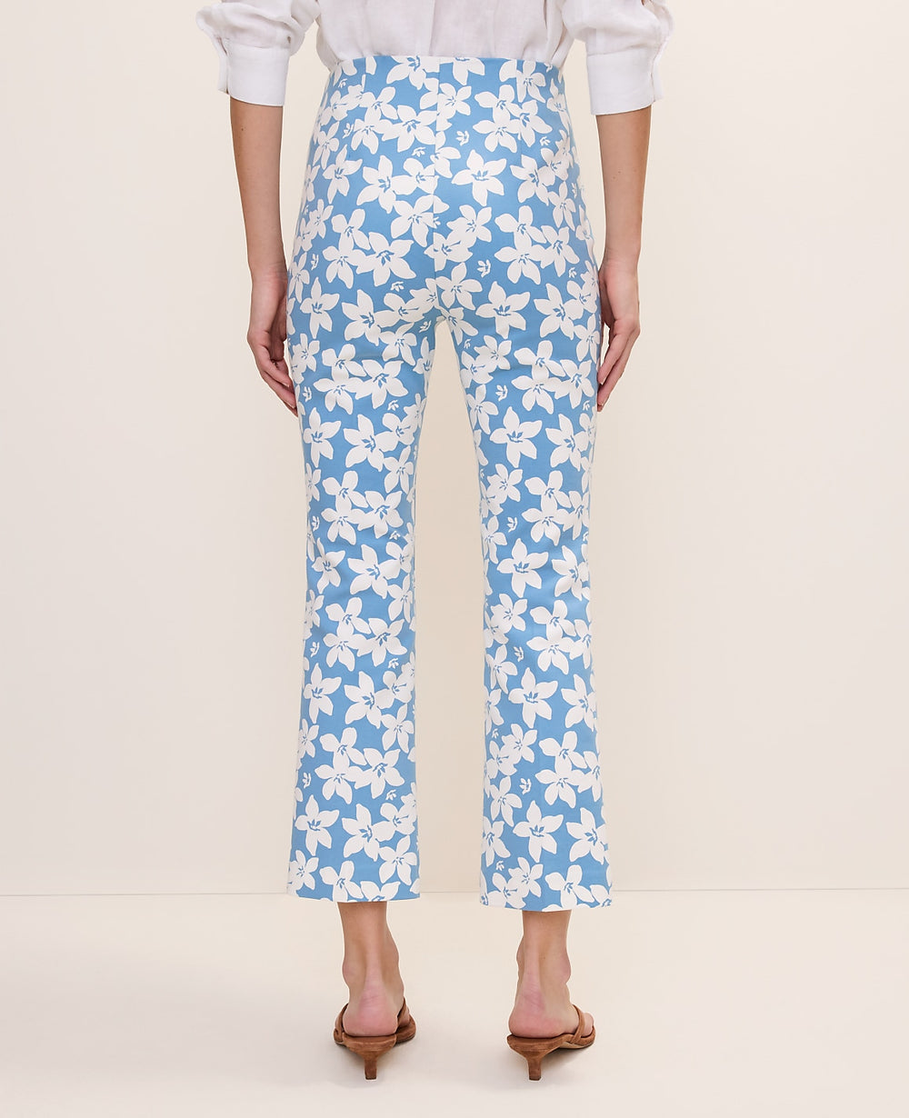 Vinci Leather Sea Haze B The Flare Ankle Pant in Floral Print — Curvy Fit